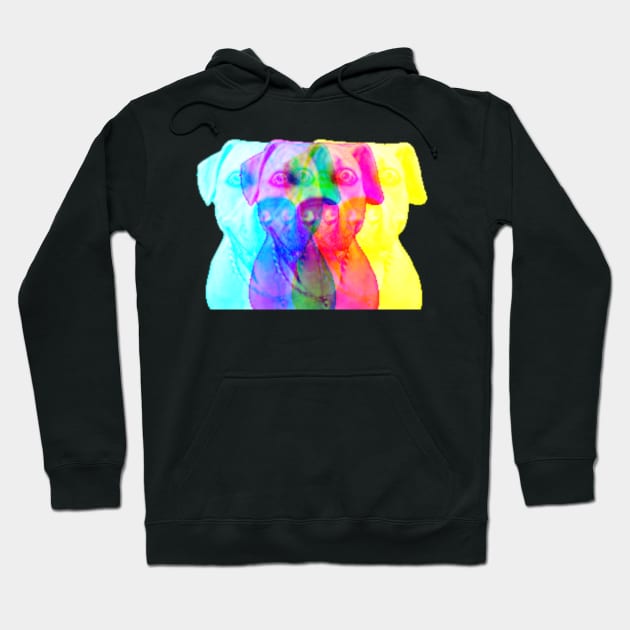 Trippy Psychedelic Puppy Funny Dog Owner Hoodie by Unboxed Mind of J.A.Y LLC 